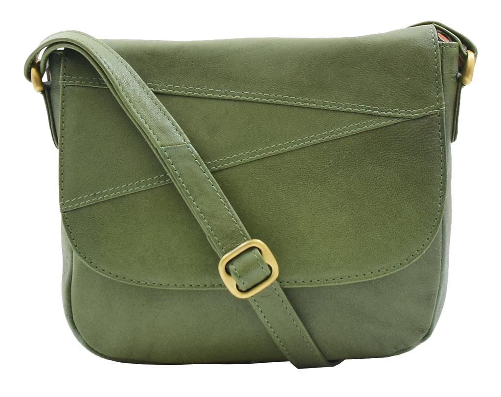 DR346 Women's Leather Small Cross Body Bag Sage 8