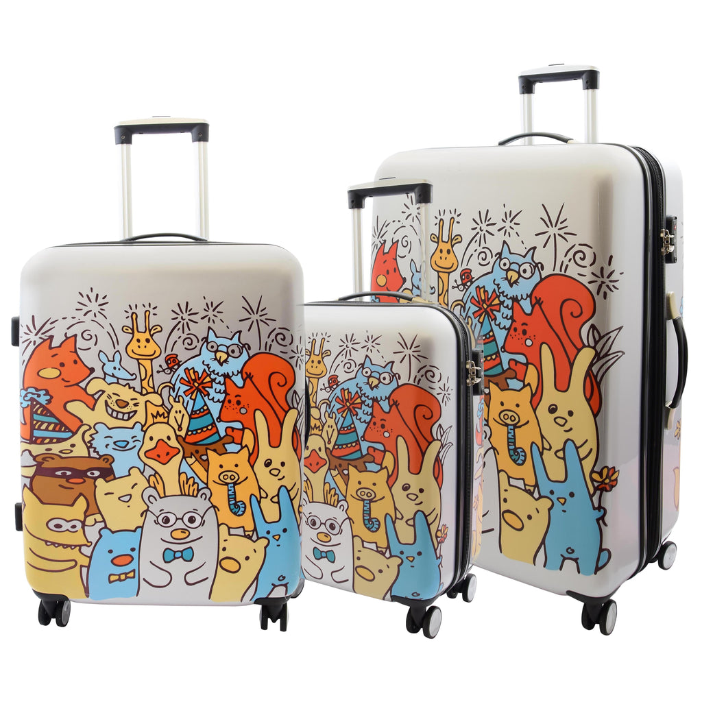 DR501 Four Wheel Suitcase Hard Shell Luggage Cartoon Print 1