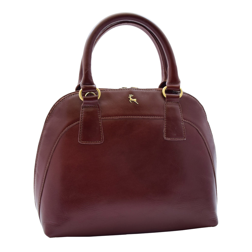 DR303 Women's Doctor Style Leather Handbag Hobo Bag Organiser Chestnut 1