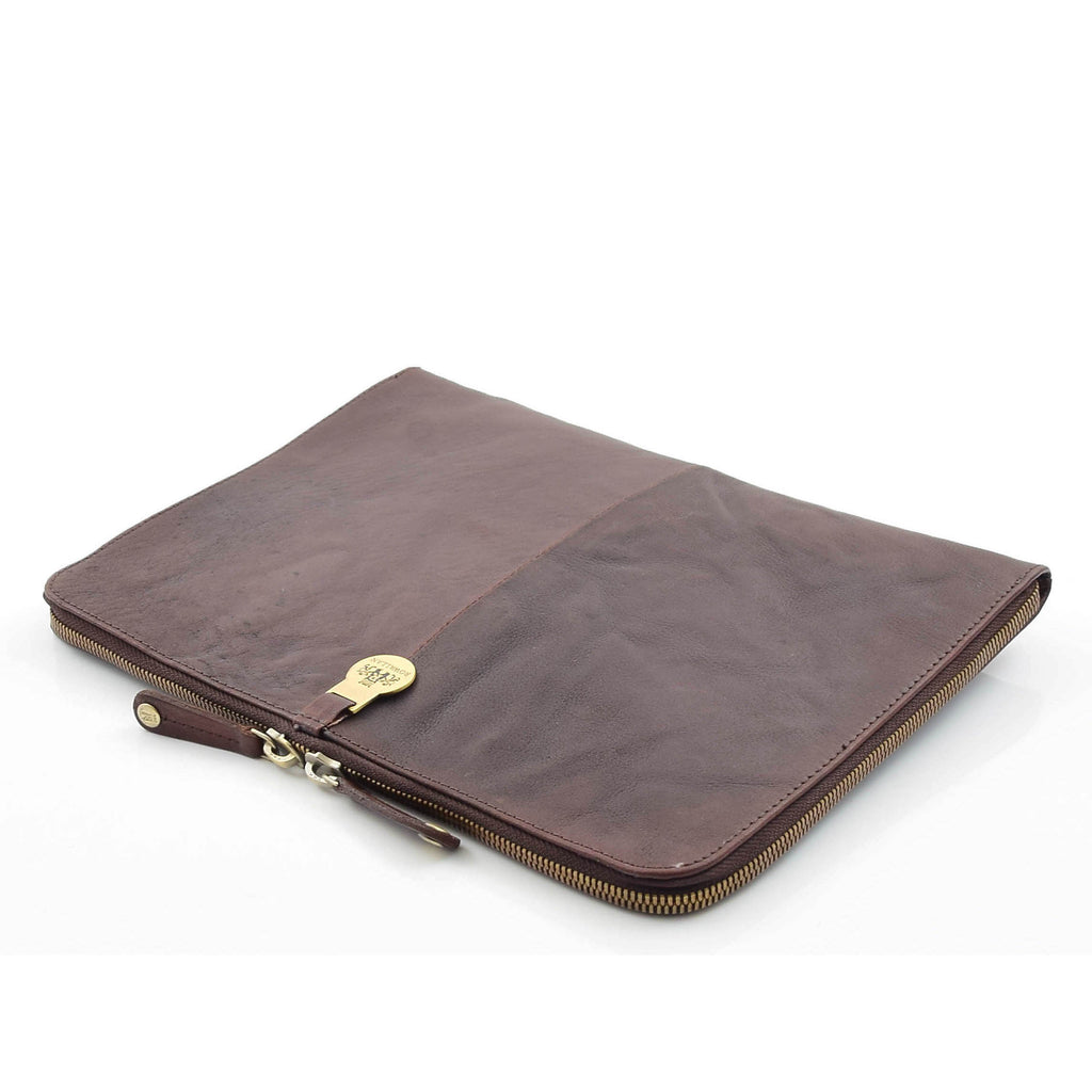 DR451 Real Leather Small Portfolio Case Brown