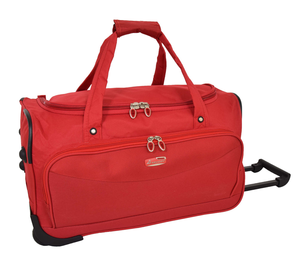 DR487 Lightweight Mid Size Holdall with Wheels Red 2