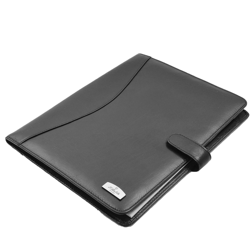 DR481 Genuine Leather Portfolio Case A4 Size Black 1
