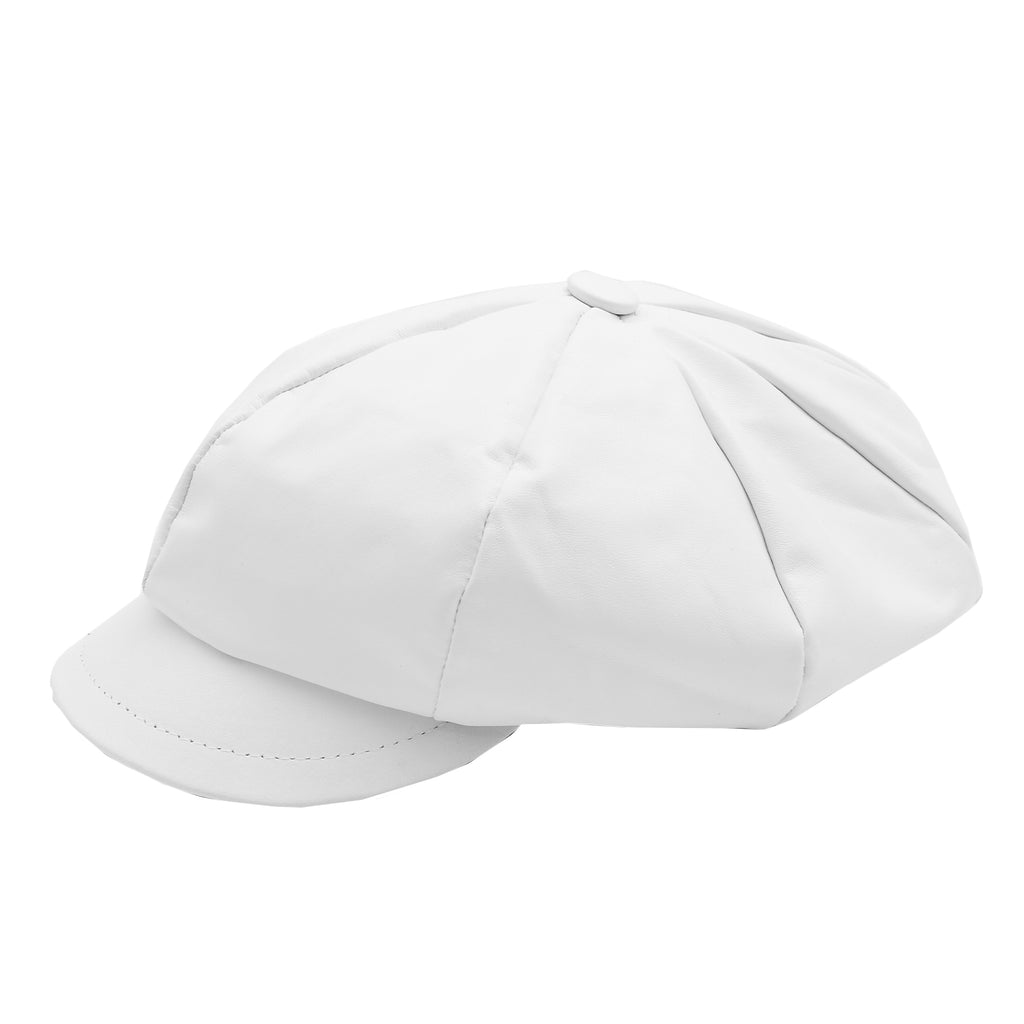 DR399 Women's Real Leather Peaked Cap Ballon White 1