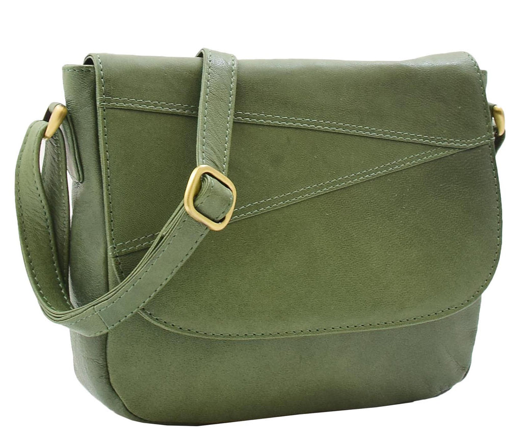 DR346 Women's Leather Small Cross Body Bag Sage 2