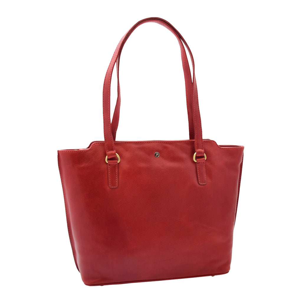 DR357 Women's Large Casual Real Leather Shoulder Handbag Bordo 1
