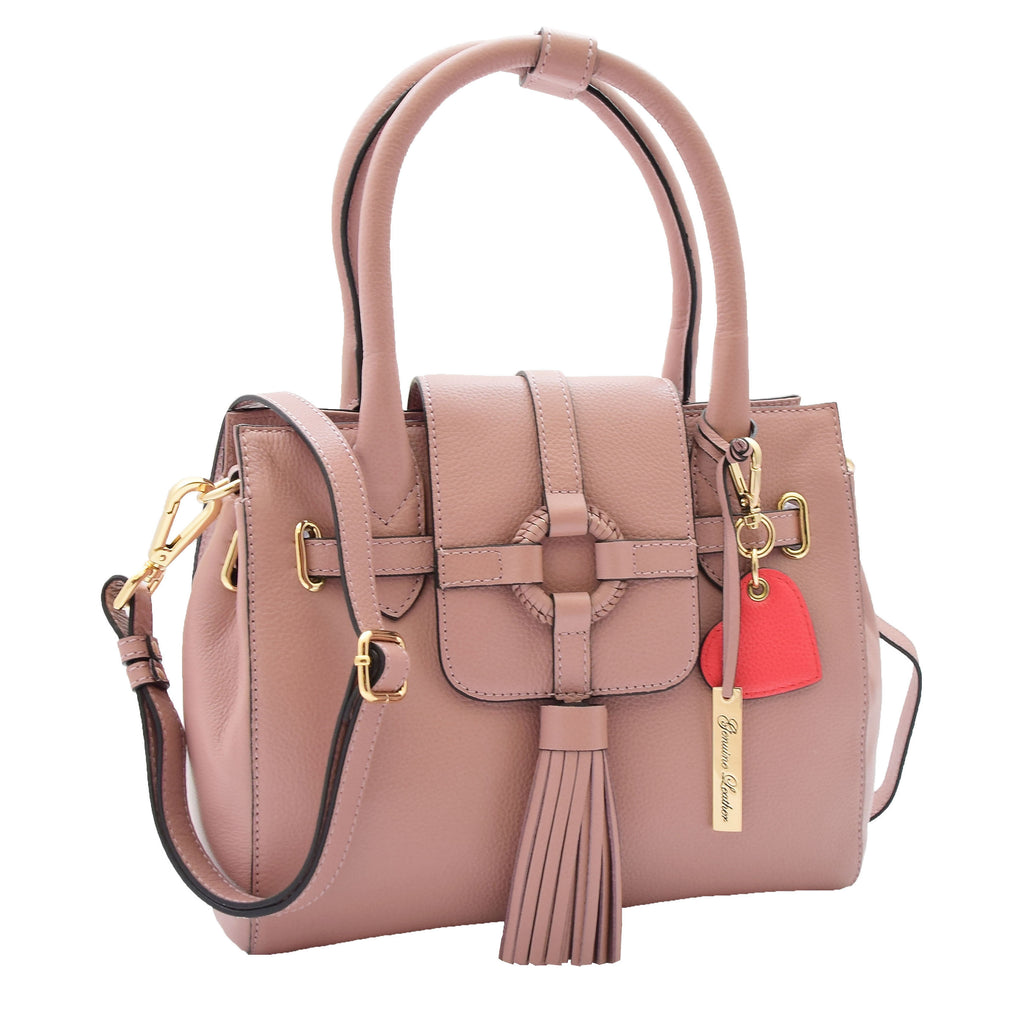 DR305 Women's Genuine Leather Shoulder Hobo Handbag Dress Bag Rose 1