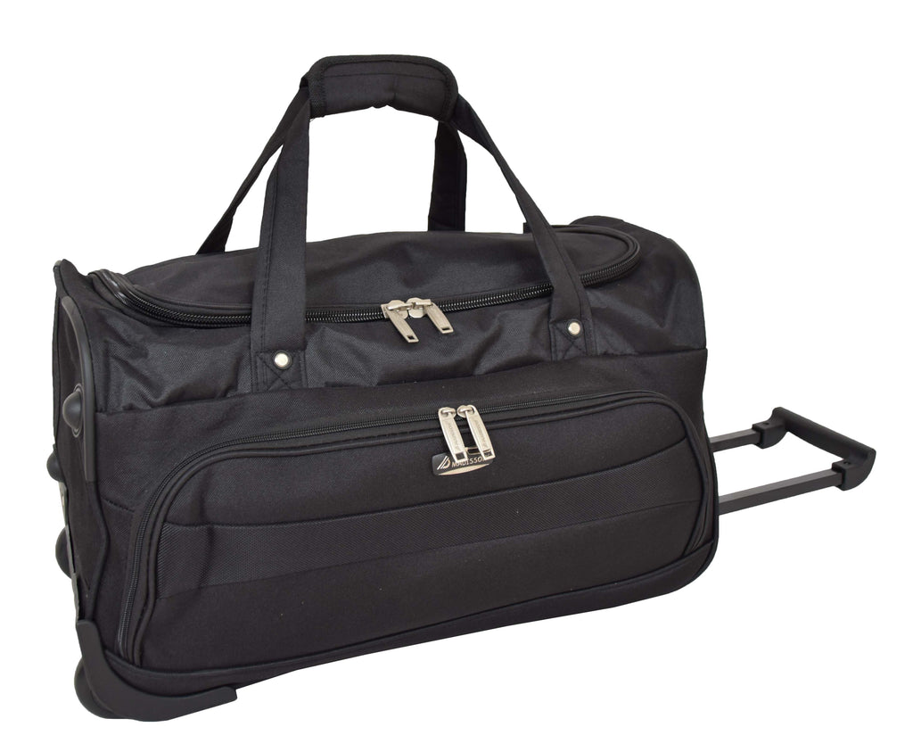 DR487 Lightweight Mid Size Holdall with Wheels Black 2