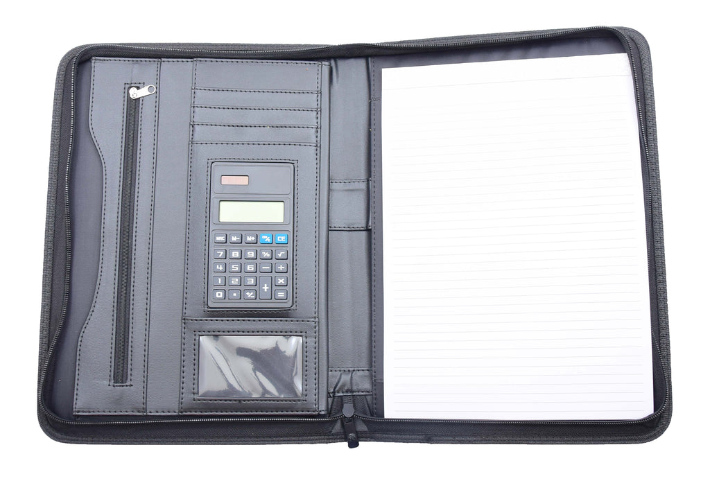 DR491 Portfolio Case with Calculator and Removable Writing Pad Black 2
