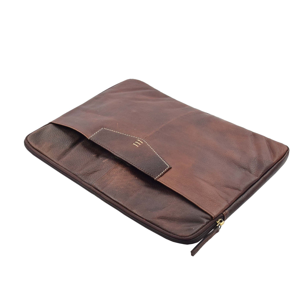DR463 Real Leather Portfolio Case A4 Documents Clutch Brown 1