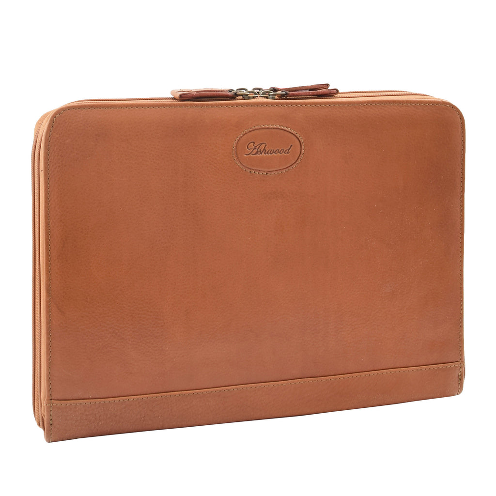 DR293 Real Leather Portfolio Case A4 Document Holder Tan 1