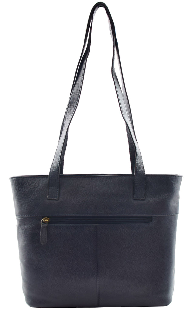 DR460 Women's Leather Classic Shopper Shoulder Bag Navy 2