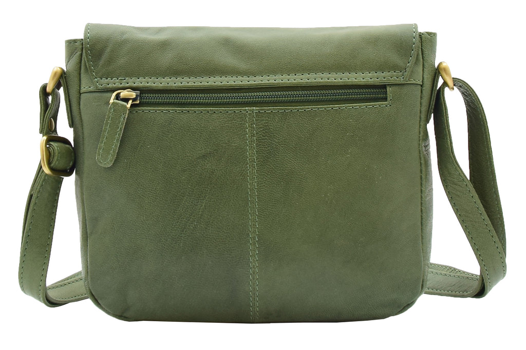 DR346 Women's Leather Small Cross Body Bag Sage 9