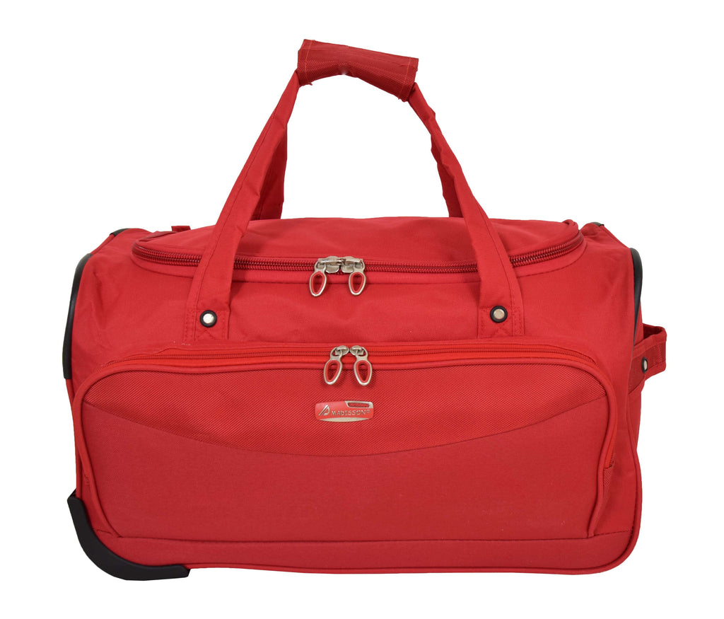DR487 Lightweight Mid Size Holdall with Wheels Red 3