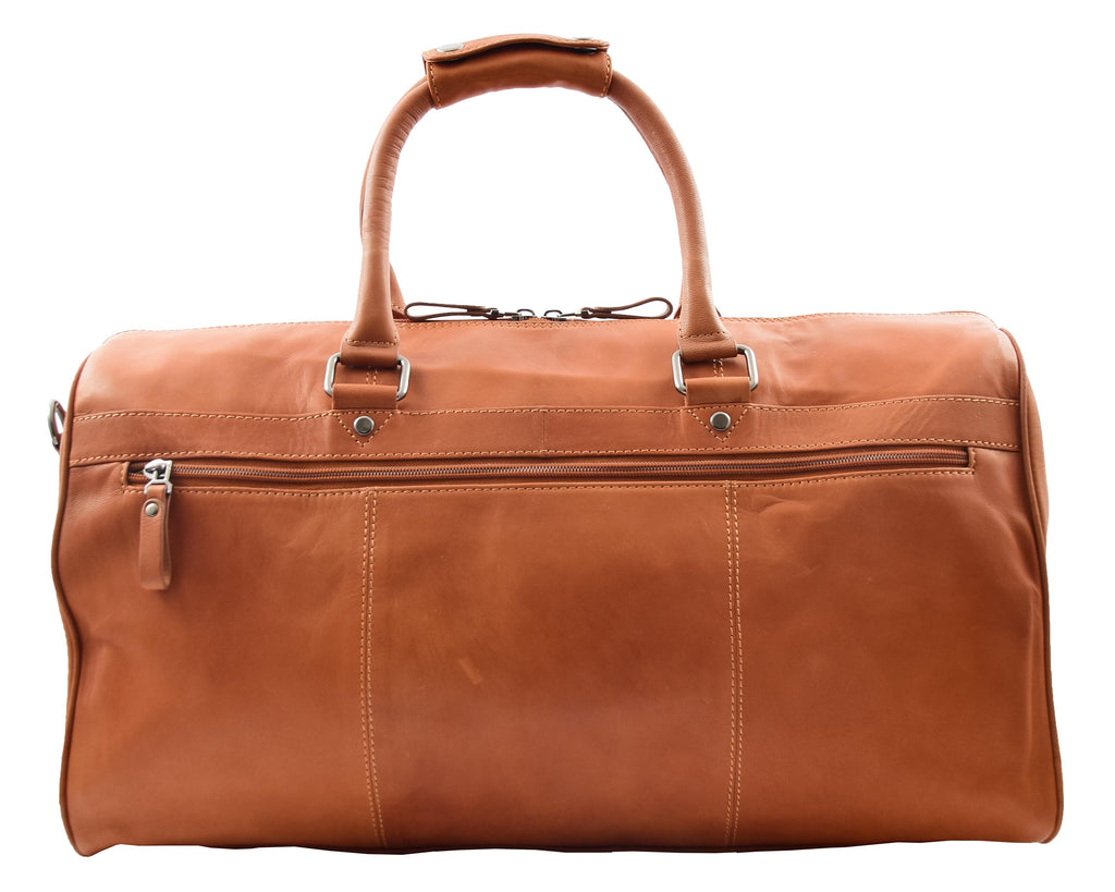 DR349 Real Leather Holdall Overnight Bag Cognac 2