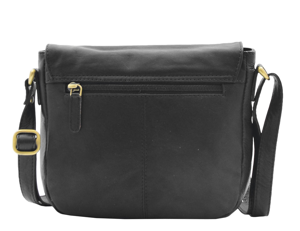 DR346 Women's Leather Small Cross Body Bag Black 9