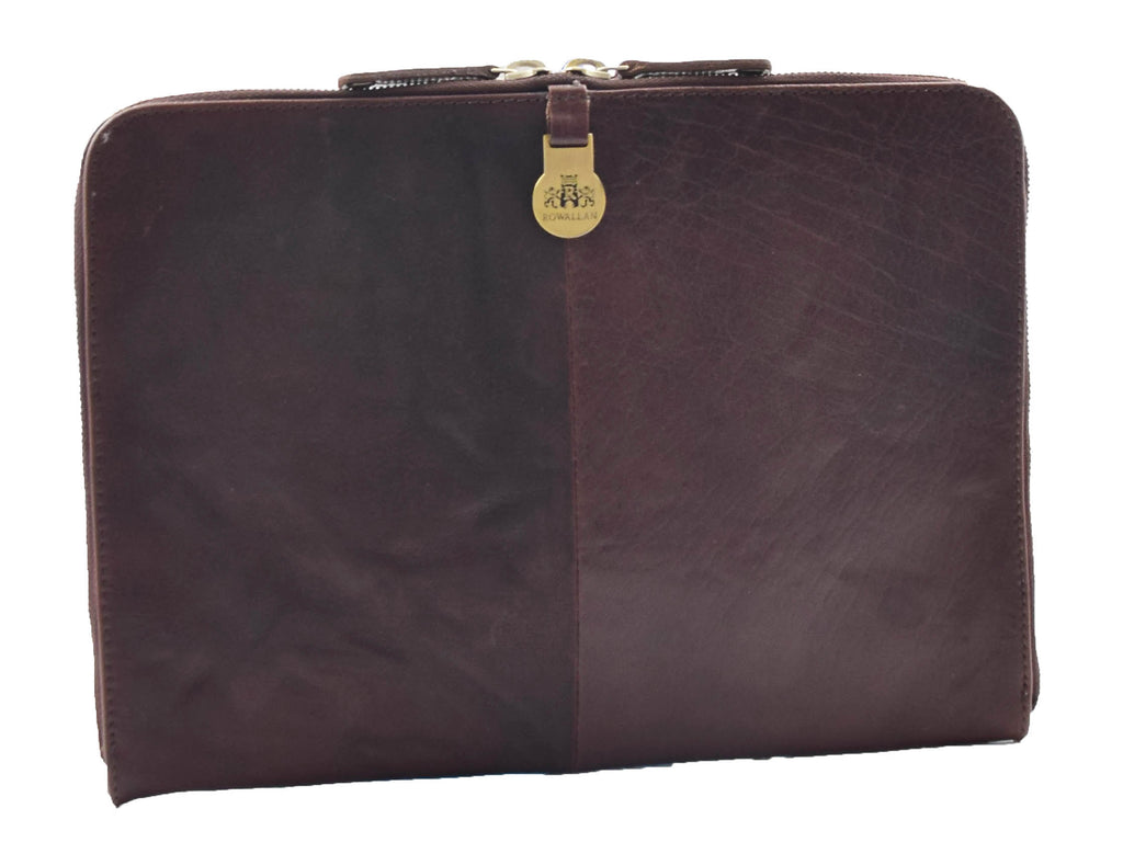 DR451 Real Leather Small Portfolio Case Brown 2