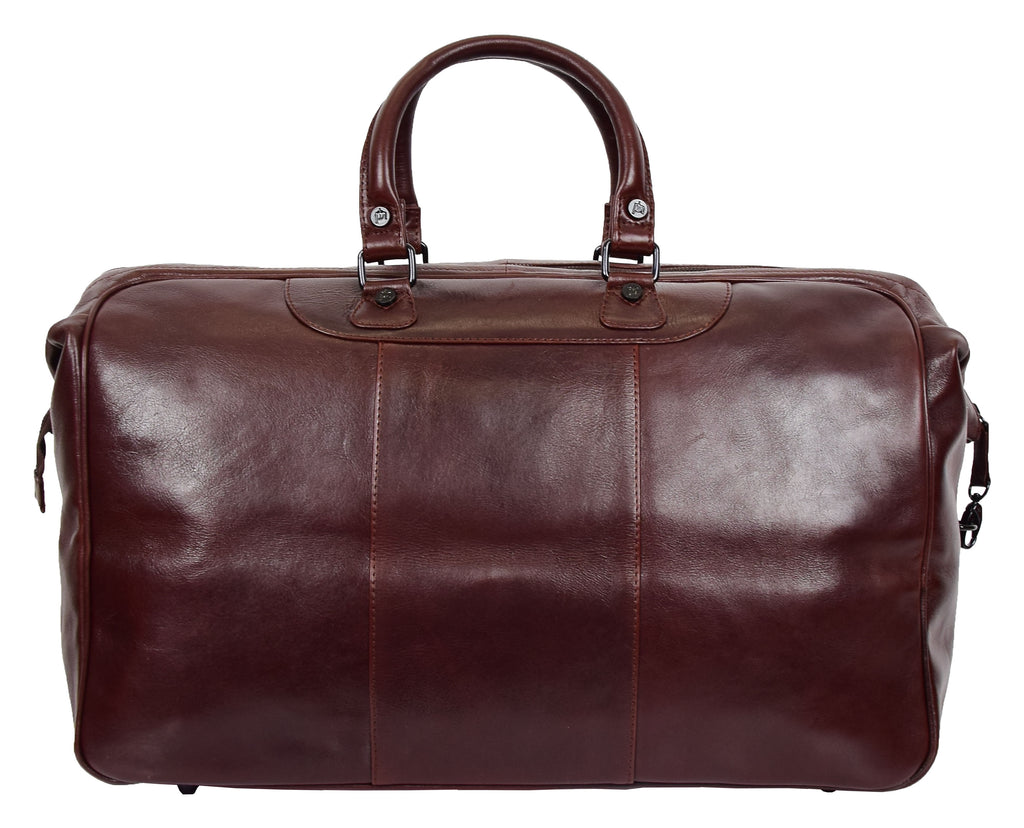 DR351 Real Leather Holdall Large Size Travel Weekend Duffle Bag Brown 1