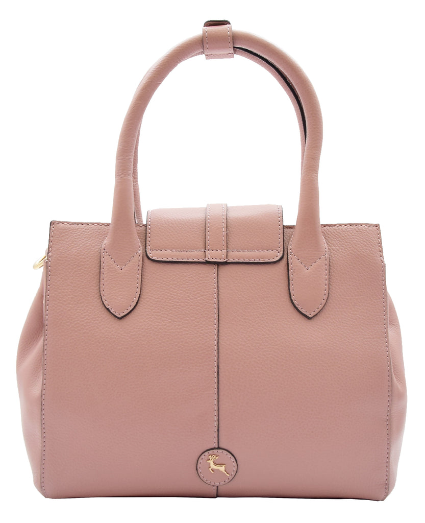 DR305 Women's Genuine Leather Shoulder Hobo Handbag Dress Bag Rose 2