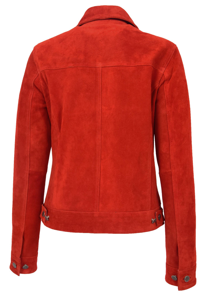 DR213 Women's Retro Classic Levi Style Leather Jacket Red 4