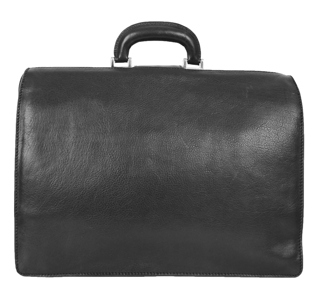 DR479 Real Leather Doctors Briefcase Gladstone Bag Black 3