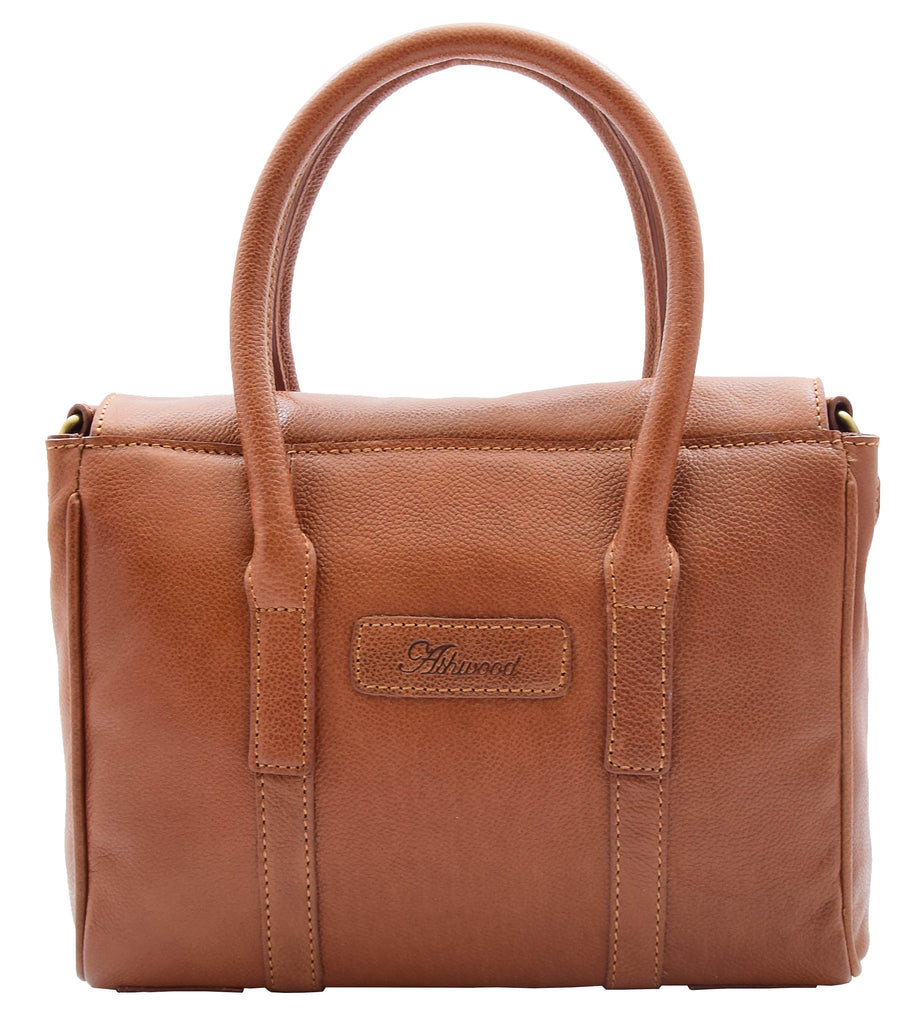 DR304 Women's Leather Shoulder Handbag Hobo Dress Bag Cognac 2