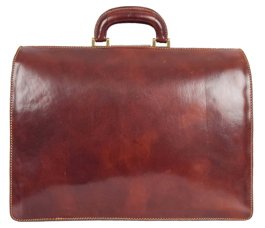 DR479 Real Leather Doctors Briefcase Gladstone Bag Brown 2