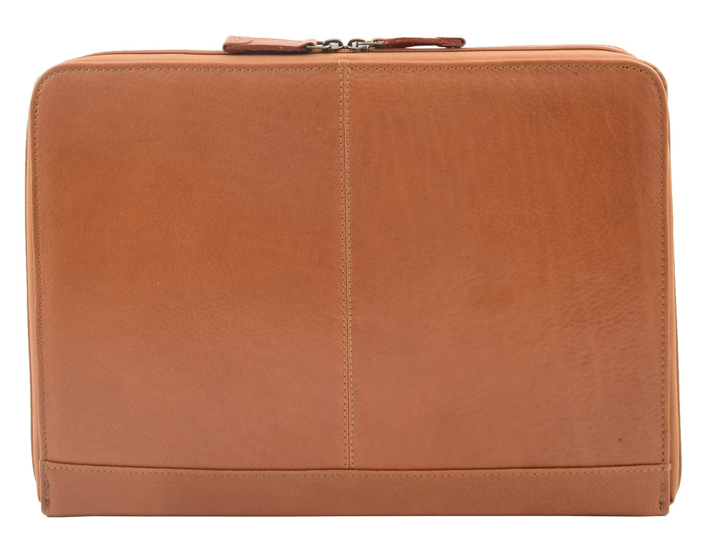 DR293 Real Leather Portfolio Case A4 Document Holder Tan 4