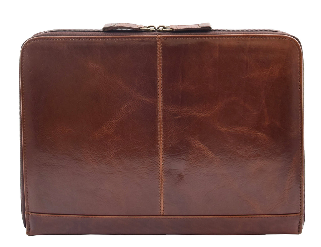 DR293 Real Leather Portfolio Case A4 Document Holder Brown 4