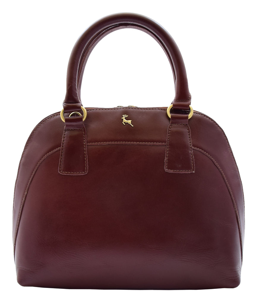 DR303 Women's Doctor Style Leather Handbag Hobo Bag Organiser Chestnut 2
