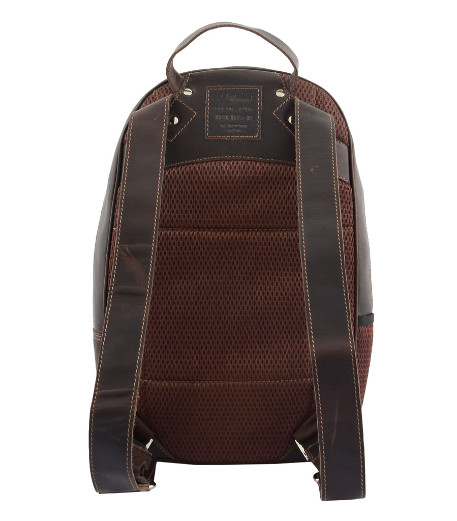 DR289 Italian Buffalo Classic Leather Simple Bag Backpack Brown 3