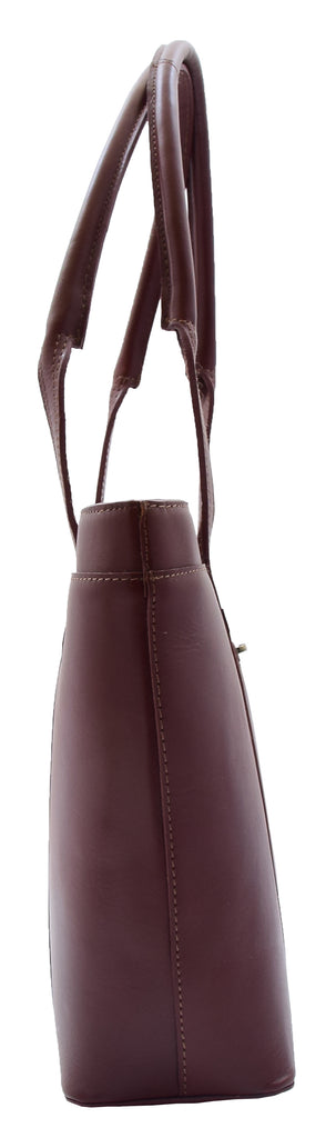DR302 Women’s Genuine Cowhide Leather Shoulder Bag Shopper Handbag Chestnut 3
