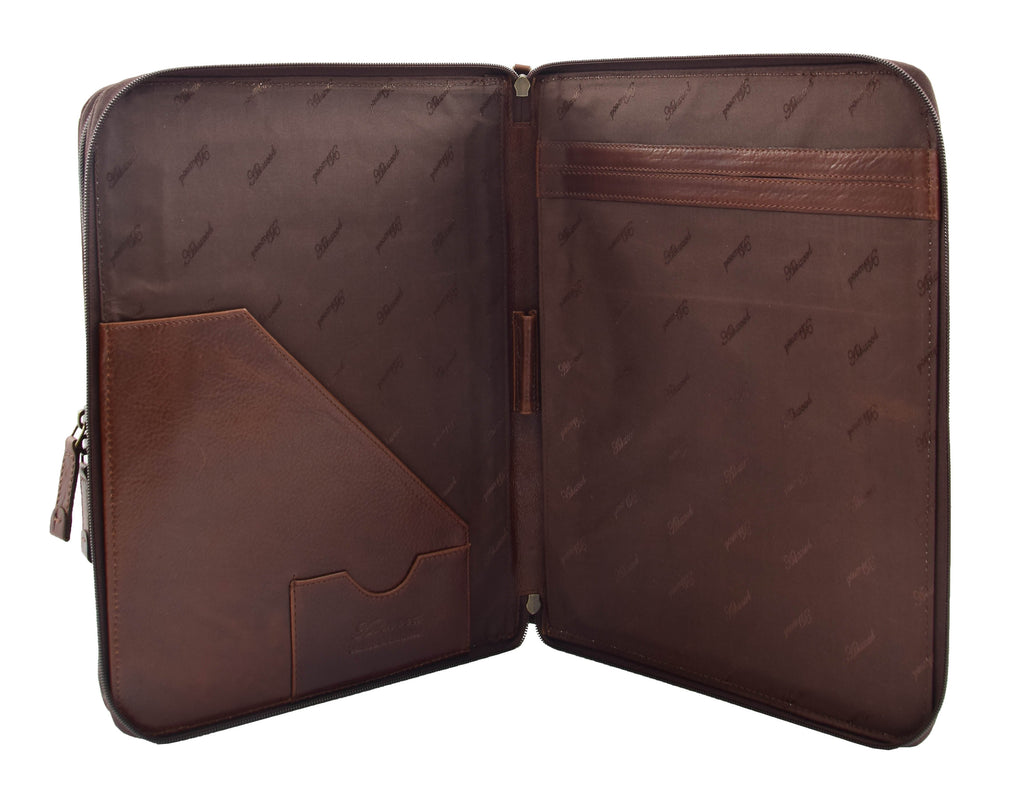 DR293 Real Leather Portfolio Case A4 Document Holder Brown 6