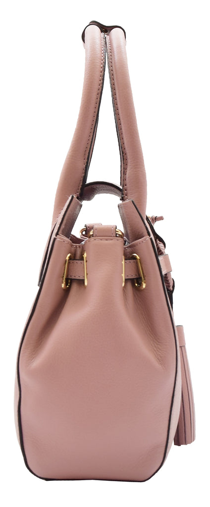 DR305 Women's Genuine Leather Shoulder Hobo Handbag Dress Bag Rose 3