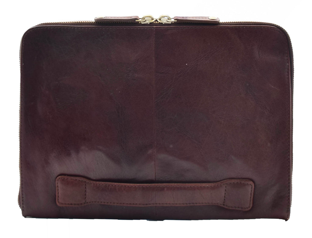 DR451 Real Leather Small Portfolio Case Brown 3