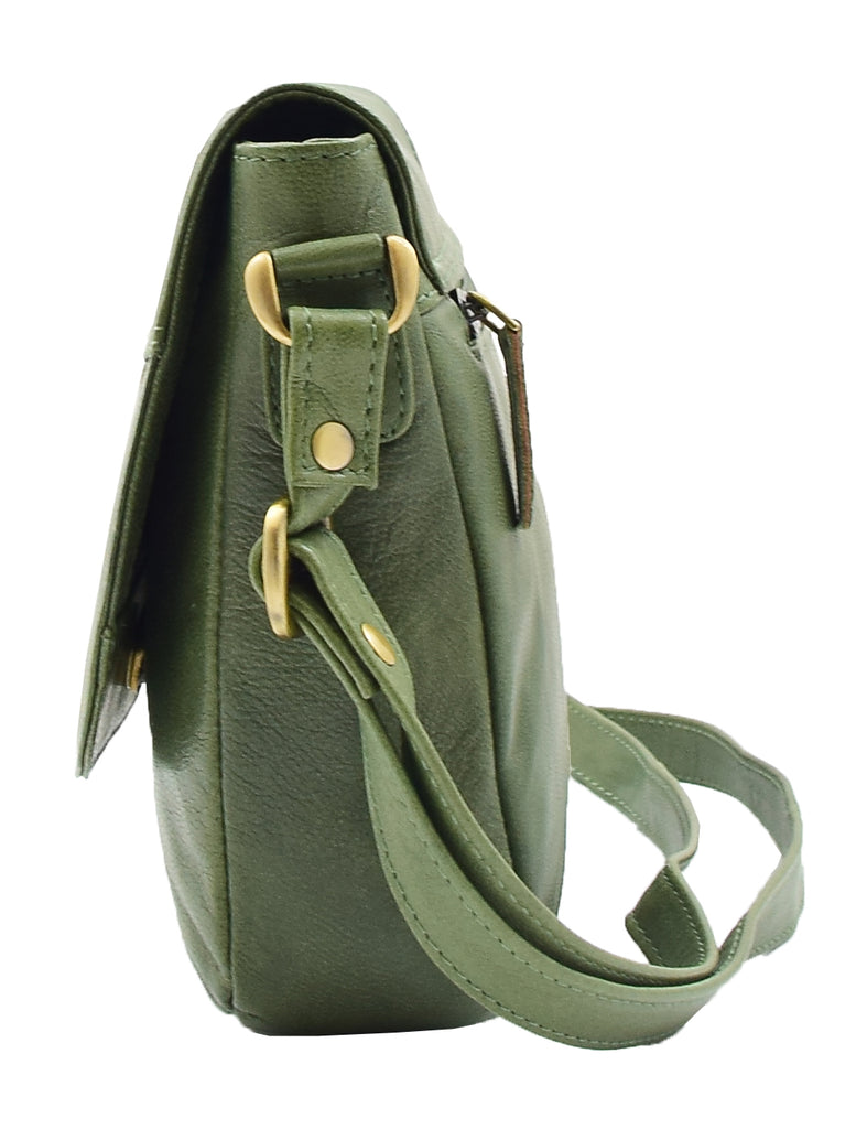 DR346 Women's Leather Small Cross Body Bag Sage 6