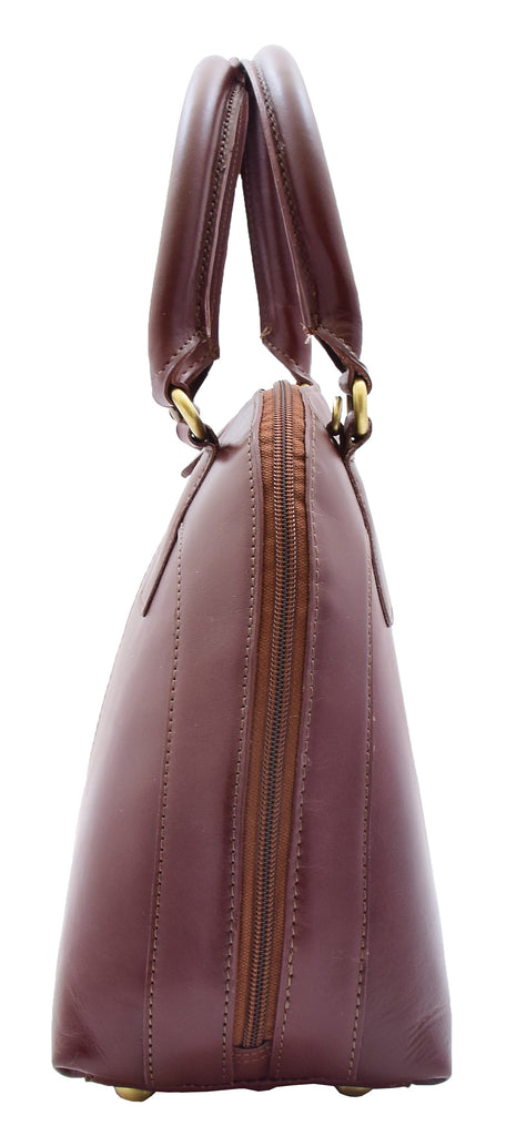 DR303 Women's Doctor Style Leather Handbag Hobo Bag Organiser Chestnut 3