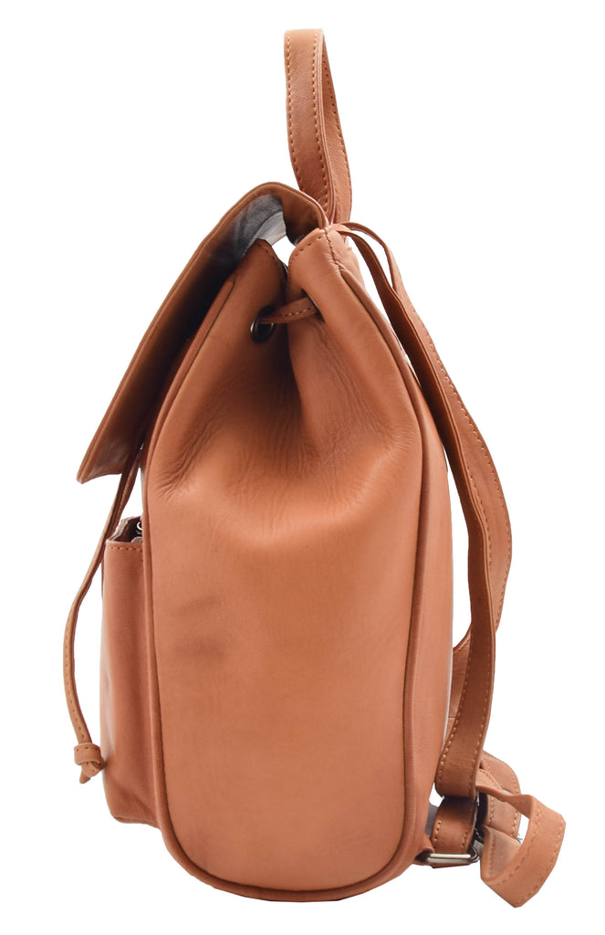 DR348 Real Leather Classic Travel Backpack Cognac 2