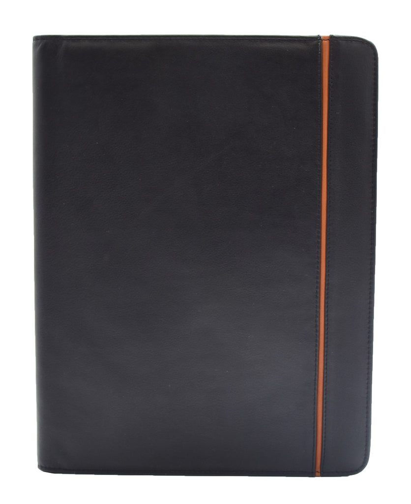 DR354 Real Leather Note Pad Portfolio Case Black 2