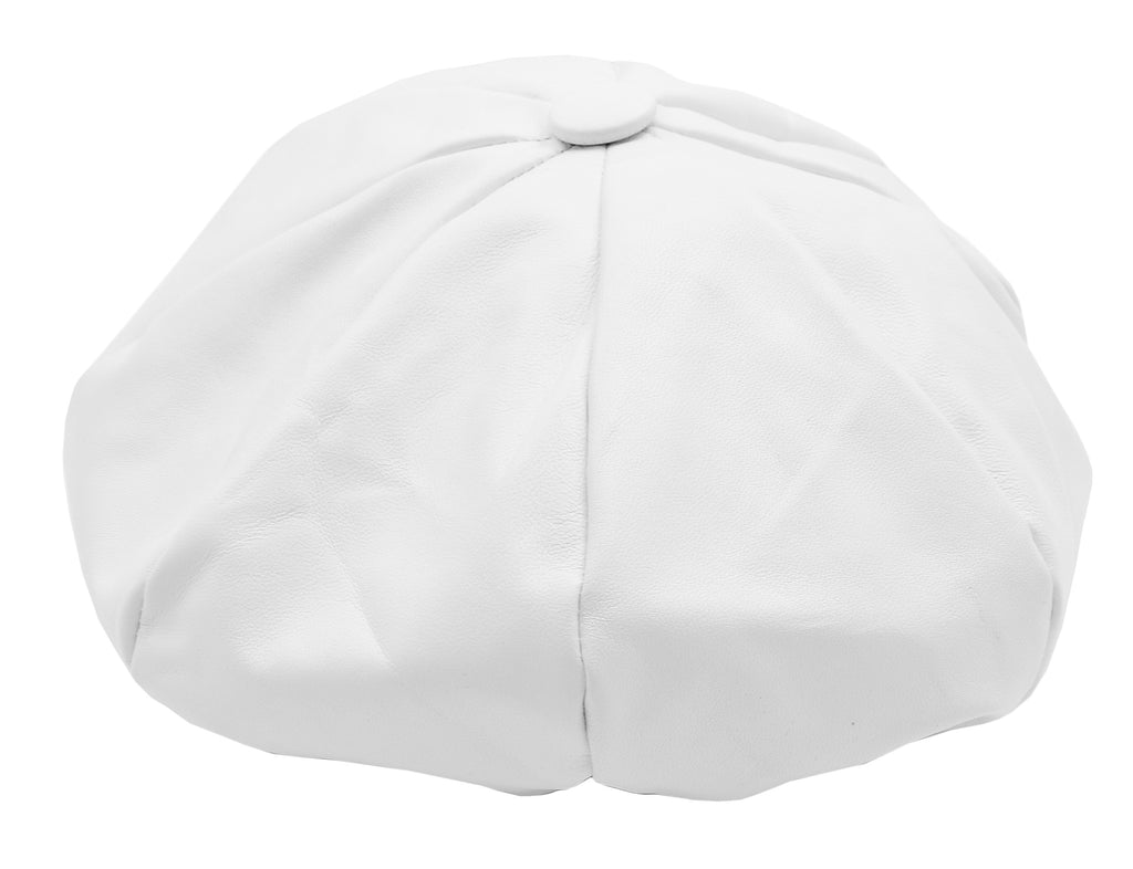 DR399 Women's Real Leather Peaked Cap Ballon White 8