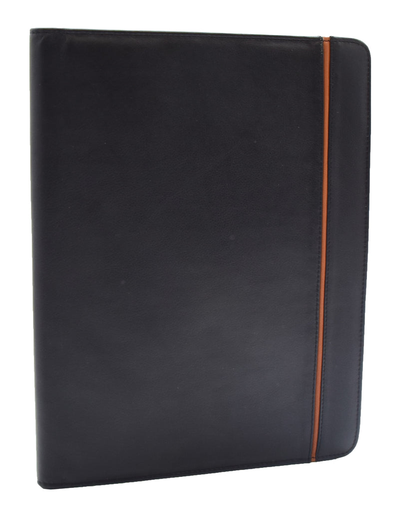 DR354 Real Leather Note Pad Portfolio Case Black 3