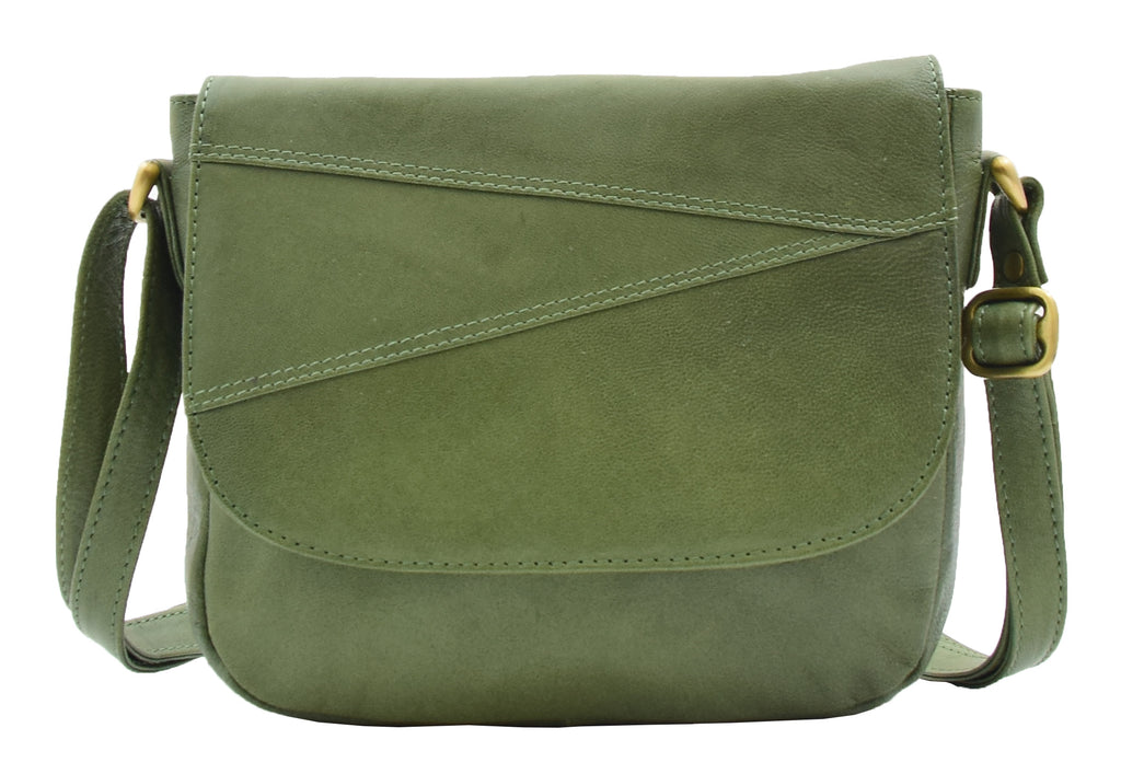 DR346 Women's Leather Small Cross Body Bag Sage 3