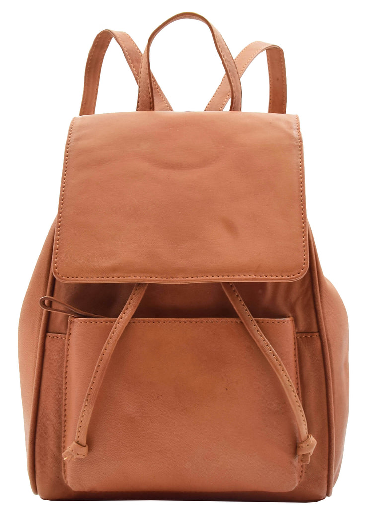 DR348 Real Leather Classic Travel Backpack Cognac 3