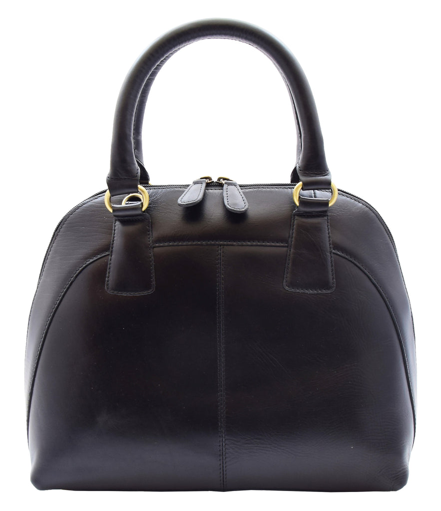 DR303 Women's Doctor Style Leather Handbag Hobo Bag Organiser Black 5