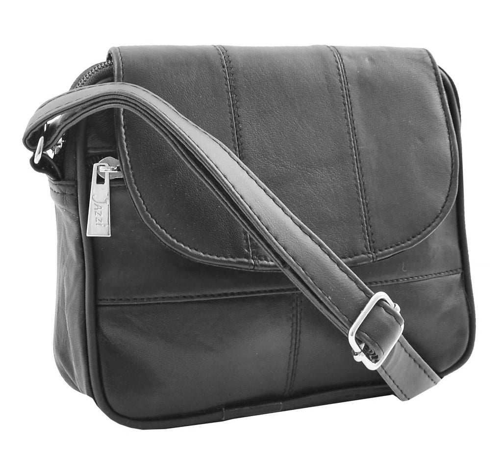 DR466 Women's Leather Small Cross Body Sling Bag Black 3