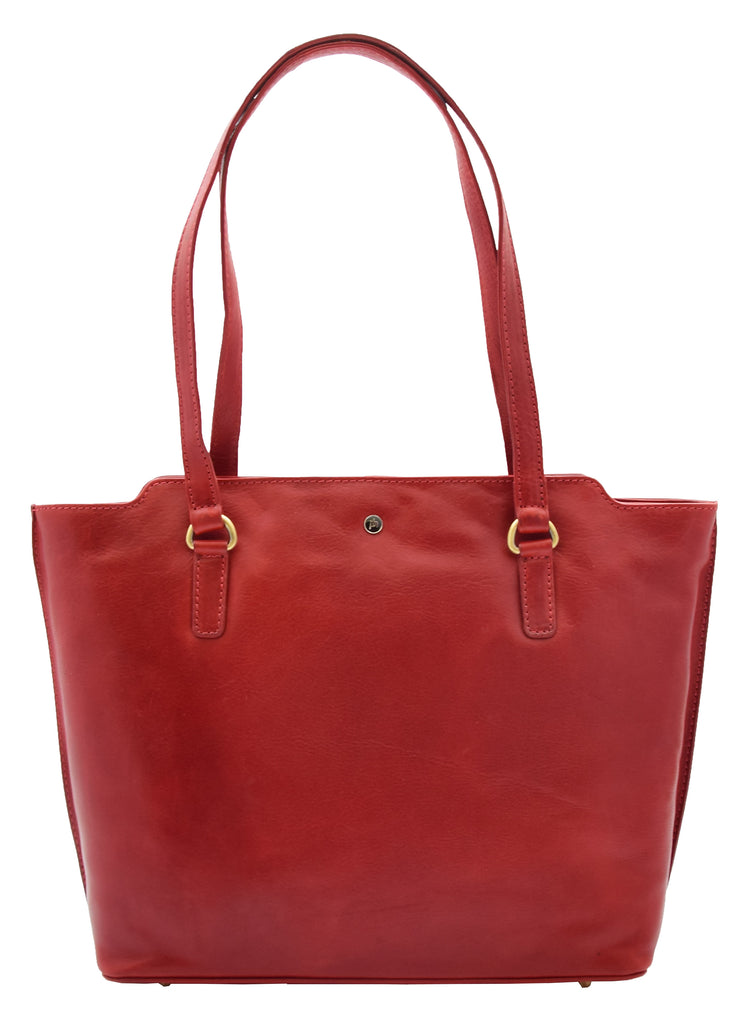 DR357 Women's Large Casual Real Leather Shoulder Handbag Bordo 5