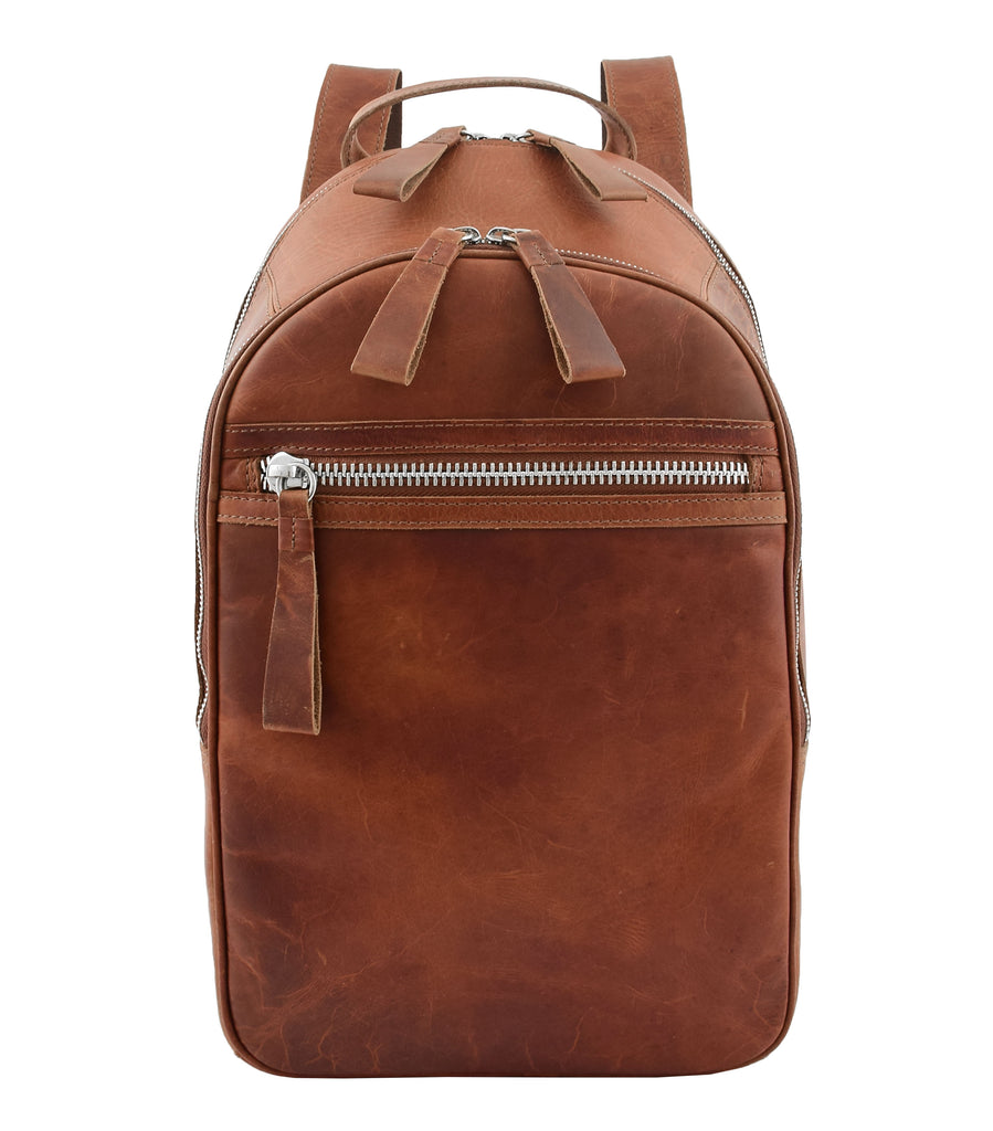 DR289 Italian Buffalo Classic Leather Simple Bag Backpack Tan 5