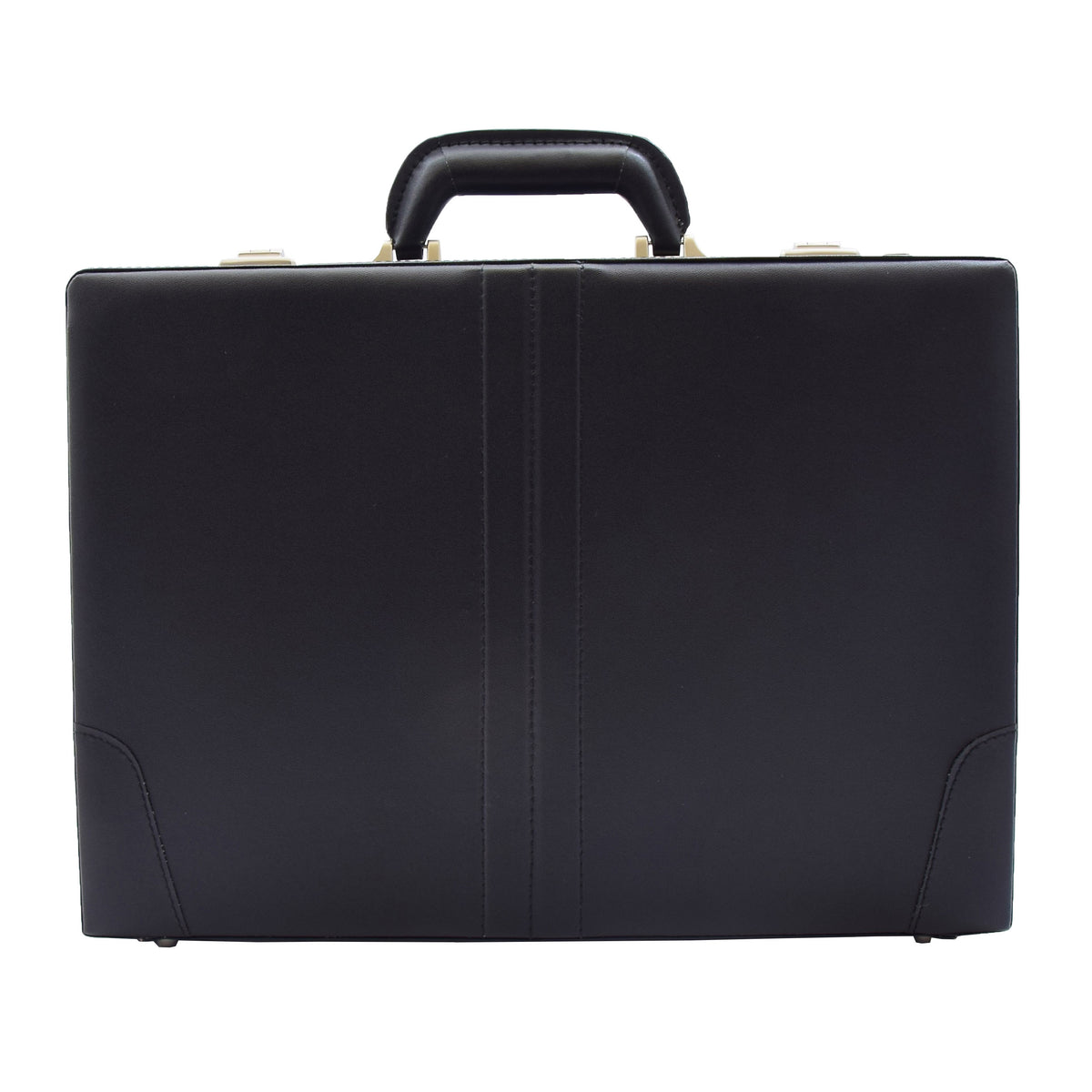 Leather Briefcase Traditional Attache | Black | Divergent Retail