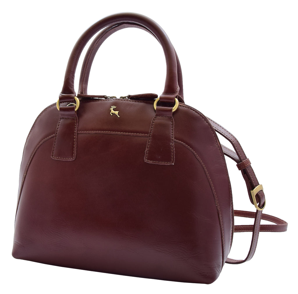DR303 Women's Doctor Style Leather Handbag Hobo Bag Organiser Chestnut 4