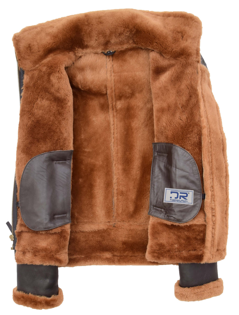 DR248 Women's Real Sheepskin Winter Warm Jacket Ginger 9