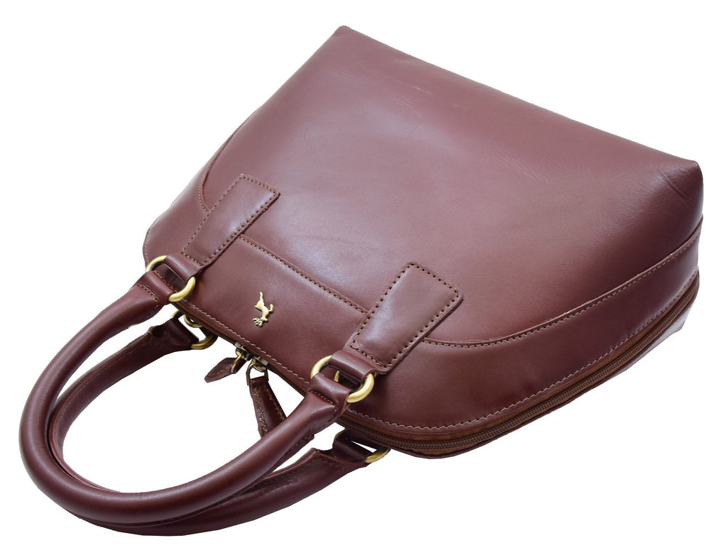 DR303 Women's Doctor Style Leather Handbag Hobo Bag Organiser Chestnut 5
